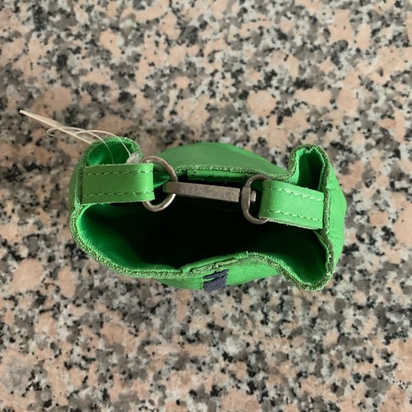 NWT Free People Roll Top Mini Clip Bag Green with black contrast stitching - Picture 6 of 7